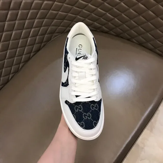 Nike White Navy Low-Top Denim-Panelled Lifestyle Sneakers 4