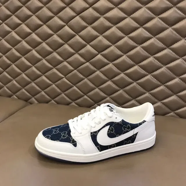 Nike White Navy Low-Top Denim-Panelled Lifestyle Sneakers 5