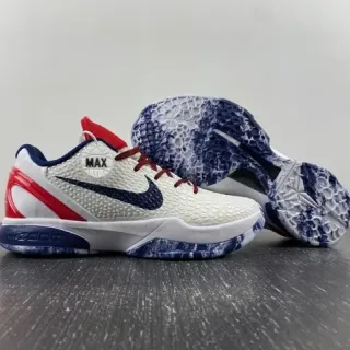 Nike أبيض نافي أعلى نسيج نصي متعدد الطبقات قفص اصطناعي أحذية كرة السلة
