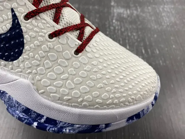 Nike Blanco Marino Upper Tejido Texturizado Capa Cage Sintético Zapatillas de Baloncesto 6