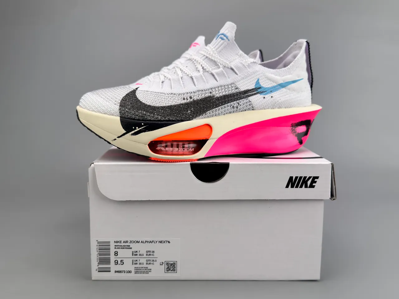 Nike chaussures de course blanc rose avec tige en maille Air Zoom Forefoot Unit 6
