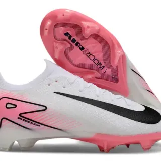 Nike Sapatos de futebol branco e rosa low-cut upper de knit studs FG para solo firme