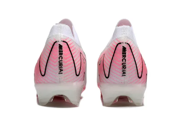 Nike White Pink Low-Cut Knit Upper Molded FG Studs Firm-Ground Soccer Shoes 4