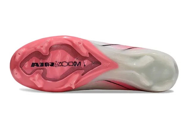Nike White Pink Low-Cut Knit Upper Molded FG Studs Firm-Ground Soccer Shoes 6