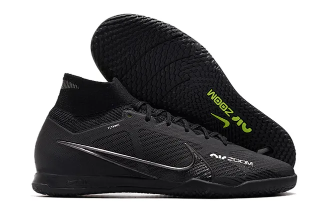 Nike zapatillas de fútbol indoor con cuello alto Flyknit en blanco y morado 3