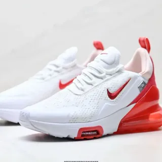 Nike أبيض أحمر شبكة مثقوبة علوية حظر لون ثنائي النبرة حذاء أسلوب حياة