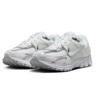 Nike أبيض فضي شبكة علوية تراكب معدنية حذاء أسلوب الحياة