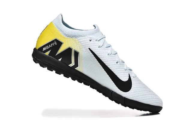 Nike White Yellow Knit Upper Low-Cut Collar Indoor Soccer Shoes 3