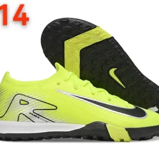 Nike Yellow Black Low-Cut Flyknit Upper Turf Soccer Shoes