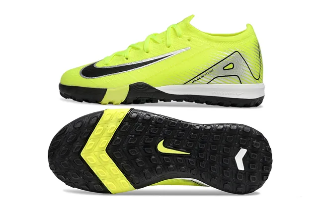 Nike أصفر أسود Low-Cut Flyknit Upper Turf أحذية كرة القدم 4