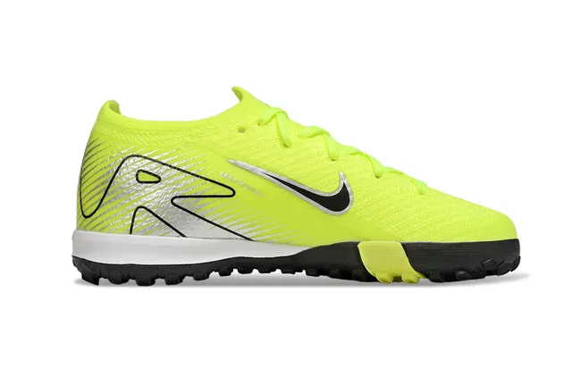 Nike أصفر أسود Low-Cut Flyknit Upper Turf أحذية كرة القدم 8
