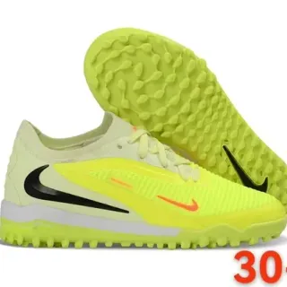 Nike Sapatos de Futebol Turf Amarelo Preto Low-Top com Superior de Malha