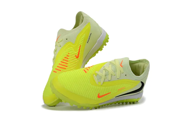 Nike Yellow Black Low-Top Knit Upper Turf Soccer Shoes 2