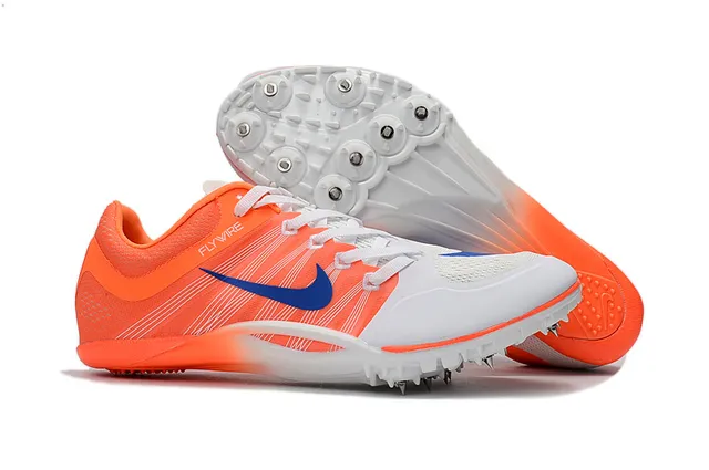 Nike Yellow Pink Low-Profile Sprint Spike Flywire Upper Running Shoes 5