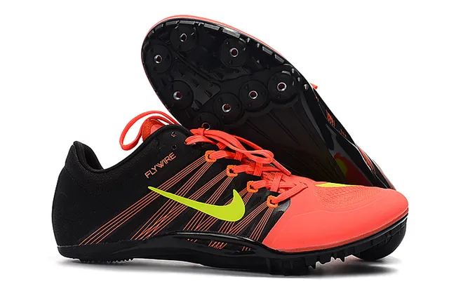 Nike Yellow Pink Low-Profile Sprint Spike Flywire Upper Running Shoes 9