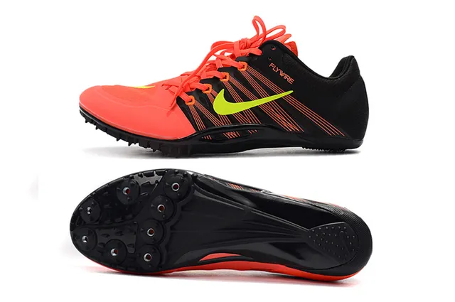Nike Yellow Pink Low-Profile Sprint Spike Flywire Upper Running Shoes 21