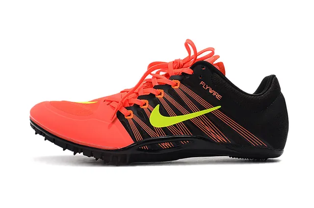 Nike Yellow Pink Low-Profile Sprint Spike Flywire Upper Running Shoes 24