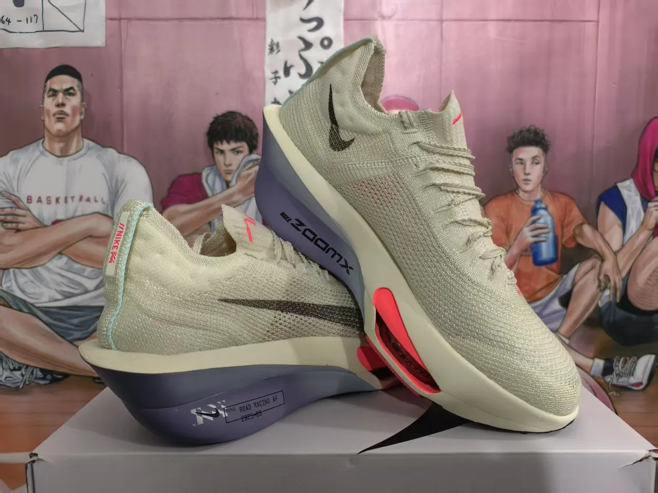 Nike ZoomX بني أرجواني وجه علوي من الخياطة المعدلة لوح ألياف الكربون طول كامل أحذية الجري 4