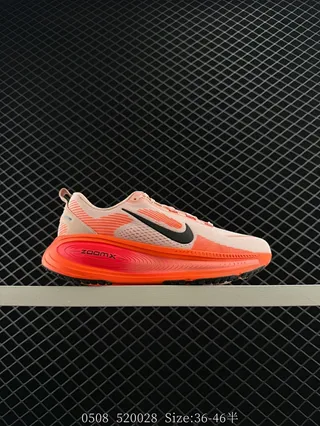 Nike ZoomX Laranja Bege Upper de Malha Engineered Sola de Espuma de Comprimento Total Tênis de Corrida 2