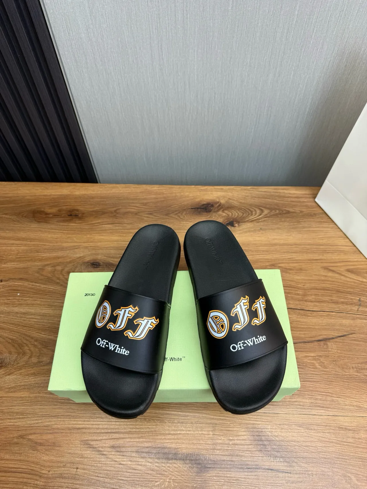 Off-White Anchor Logo Black Slide Slippers 2
