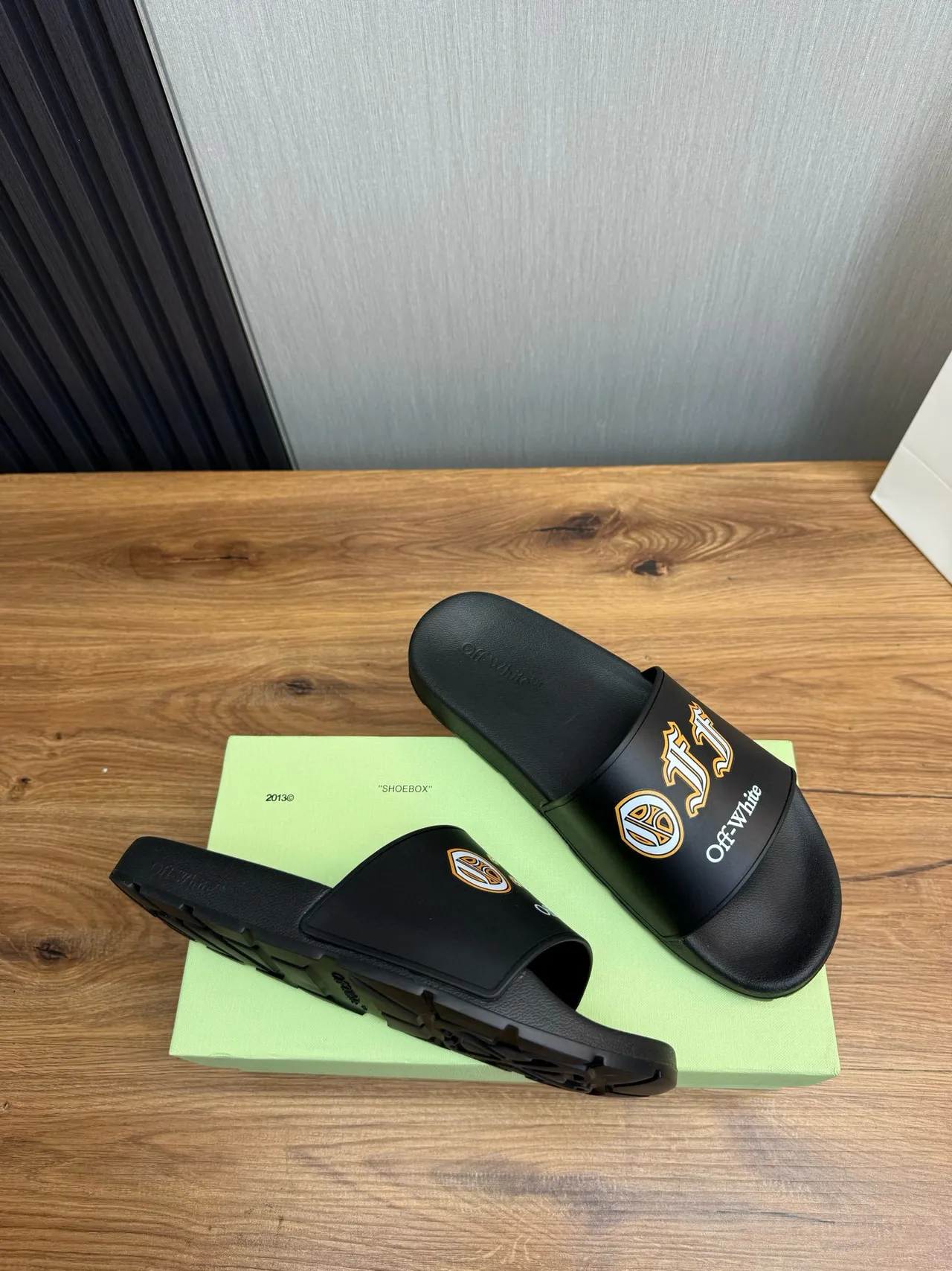 Off-White Anchor Logo Black Slide Slippers 6