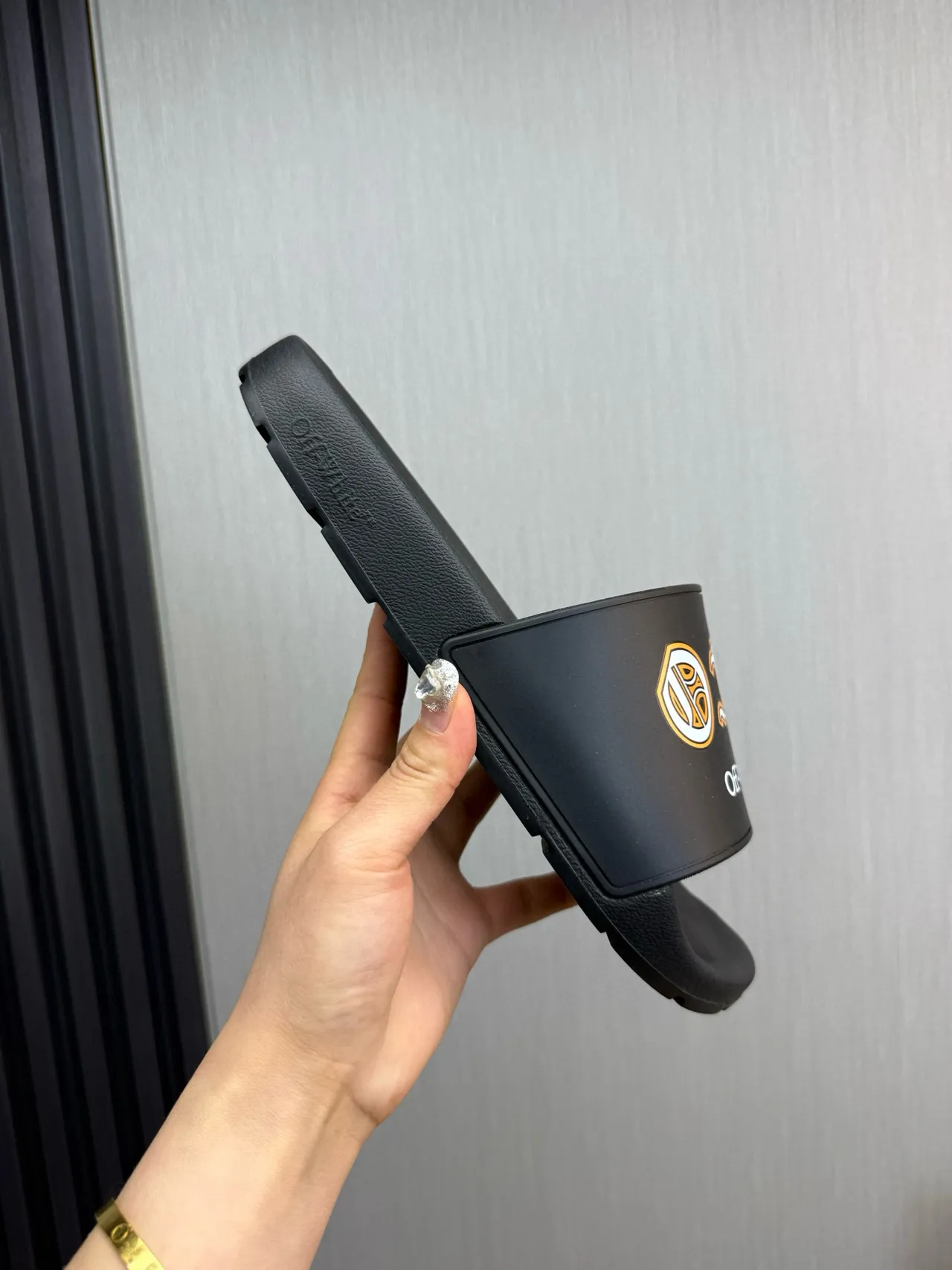 Off-White Anchor Logo Black Slide Slippers 7