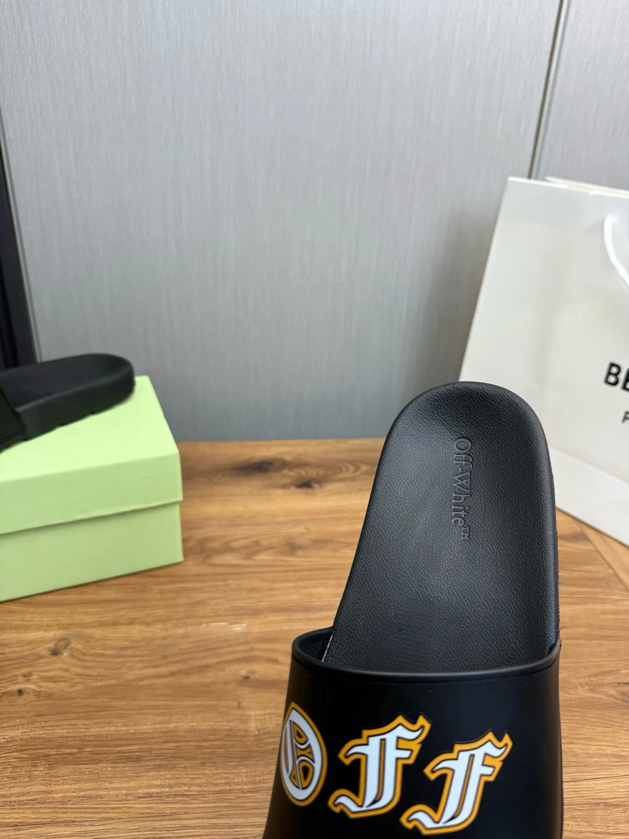 Off-White Anchor Logo Black Slide Slippers 9