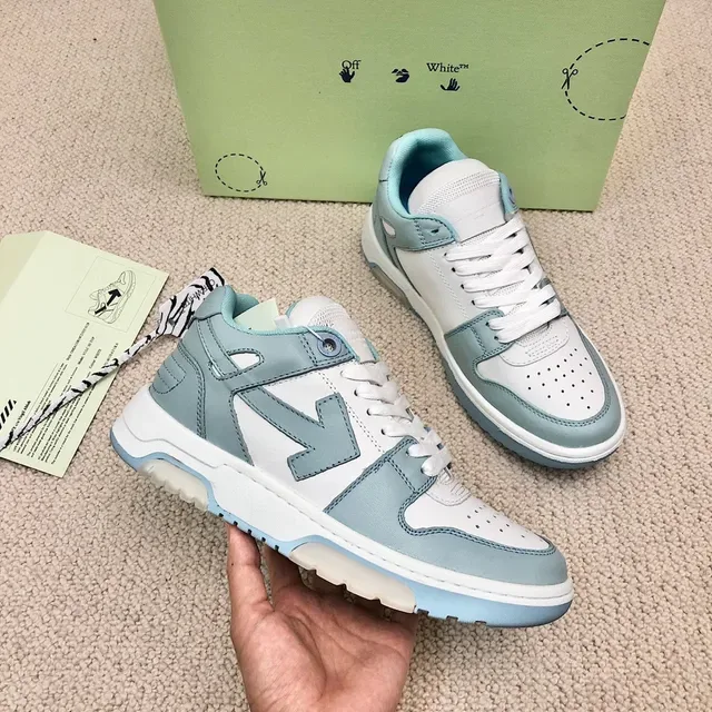 Off-White Arrow Blue أحذية رياضية Low-Top بناء لوحات طبقية أسلوب حياة 7