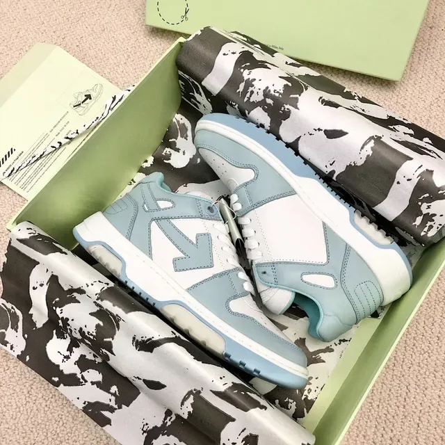 Off-White Arrow Blue أحذية رياضية Low-Top بناء لوحات طبقية أسلوب حياة 9