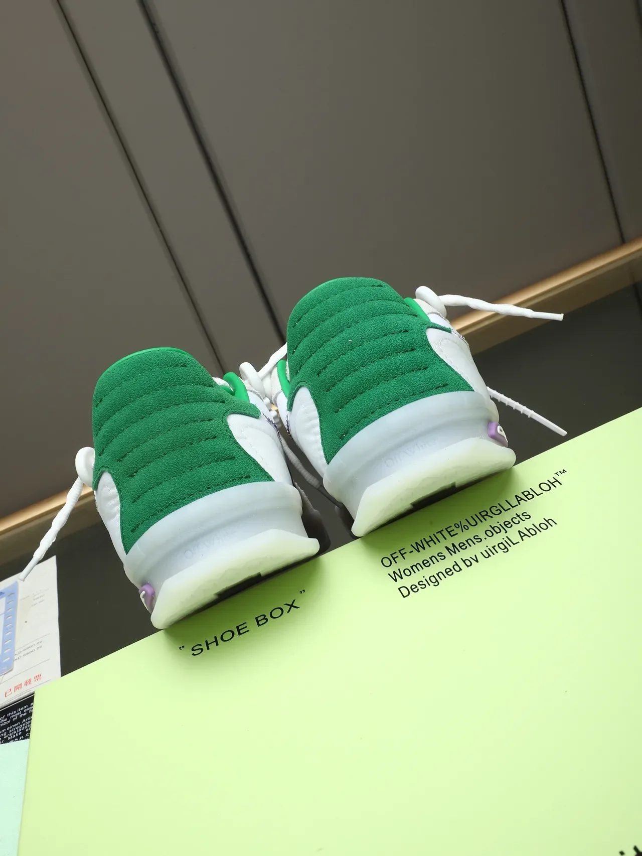 Off-White Arrow Motif Sneakers Lifestyle Blanc Vert Violet 4