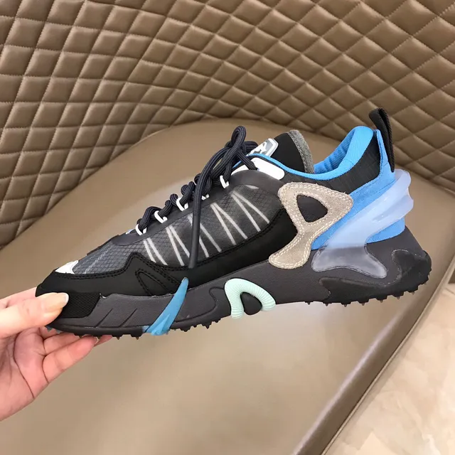 Off-White Black Blue Industrial Runner Layered Mesh-Synthetic Upper Chunky Sneakers 3
