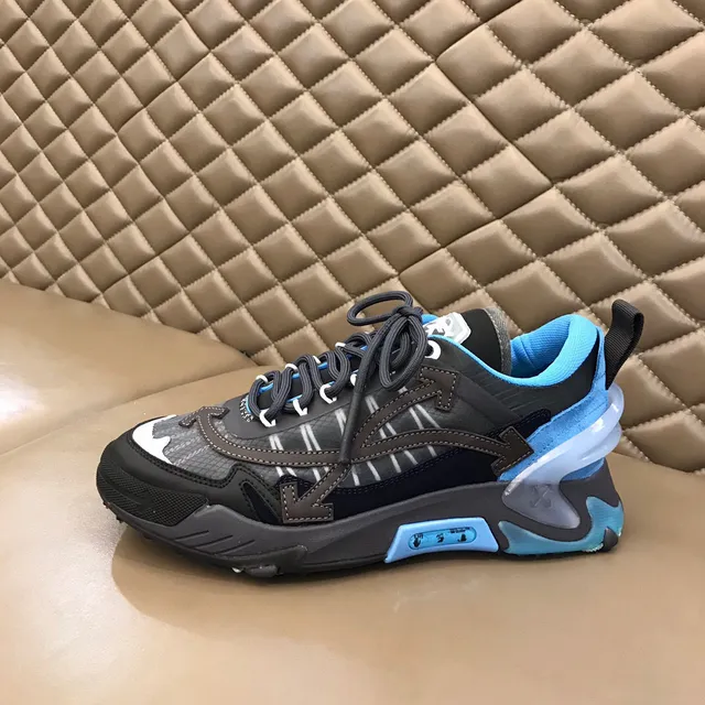 Off-White Black Blue Industrial Runner Layered Mesh-Synthetic Upper Chunky Sneakers 6