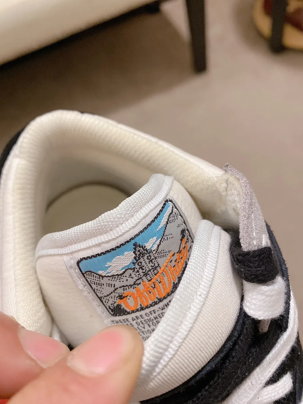 Off-White Black High-Top Suede And Leather Panelled Lifestyle Sneakers 4