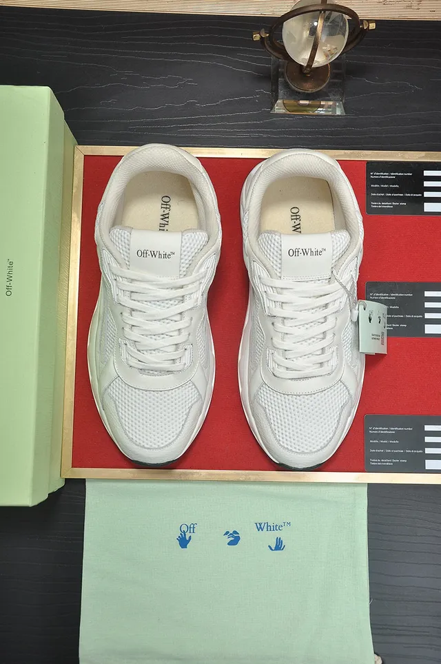 Off-White Negro Diseño Industrial Malla Layered Y Cuero Zapatillas Chunky 9