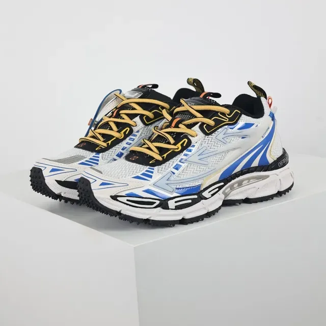 Off-White 蓝色鞋底 层叠网眼和合成覆盖 厚底运动鞋 2
