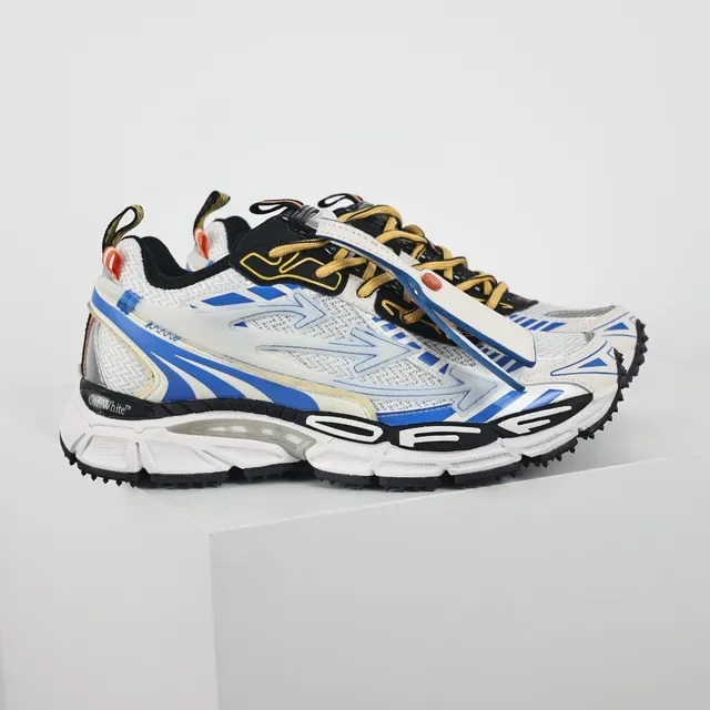 Off-White 蓝色鞋底 层叠网眼和合成覆盖 厚底运动鞋 3