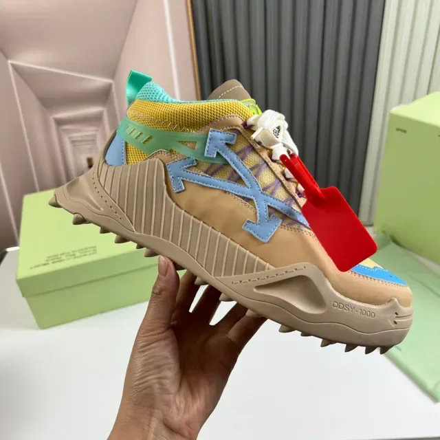 Off-White DD SY-1000 Beige Yellow Cyan चंकी स्नीकर 4