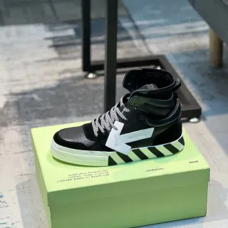 Off-White High Top Black and White Lifestyle Sneakers
