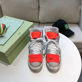 Off-White Industrial Zip-Tie Gray and Orange Lifestyle Sneakers