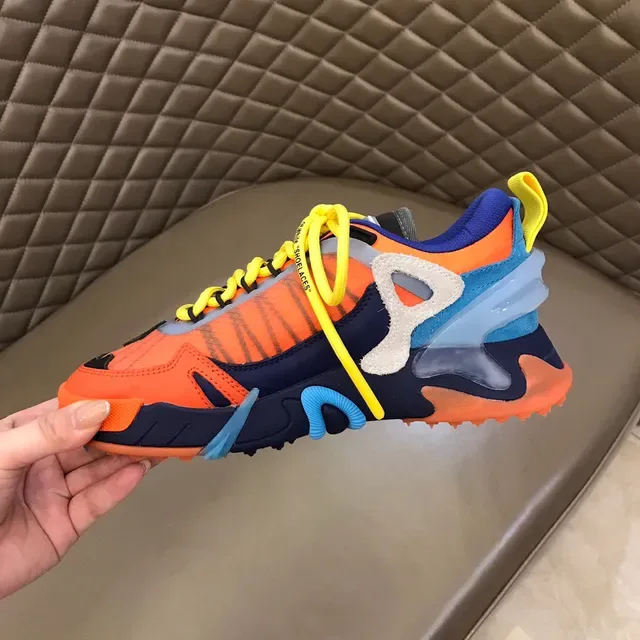Off-White Zapatillas Chunky Runner Industrial Naranja Azul Suela Multicapas 3