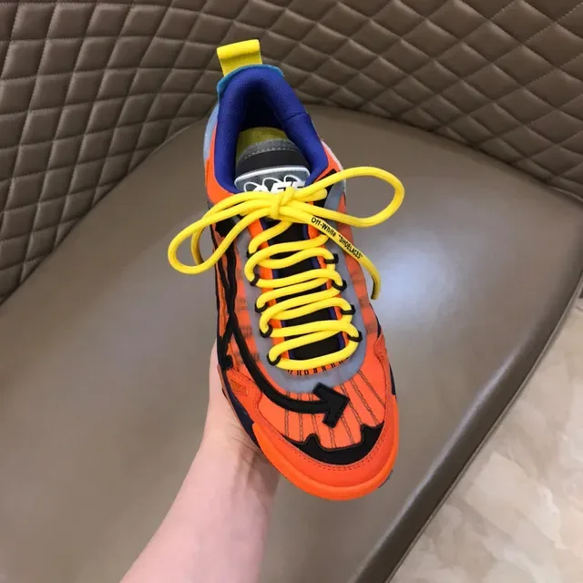 Off-White Zapatillas Chunky Runner Industrial Naranja Azul Suela Multicapas 4