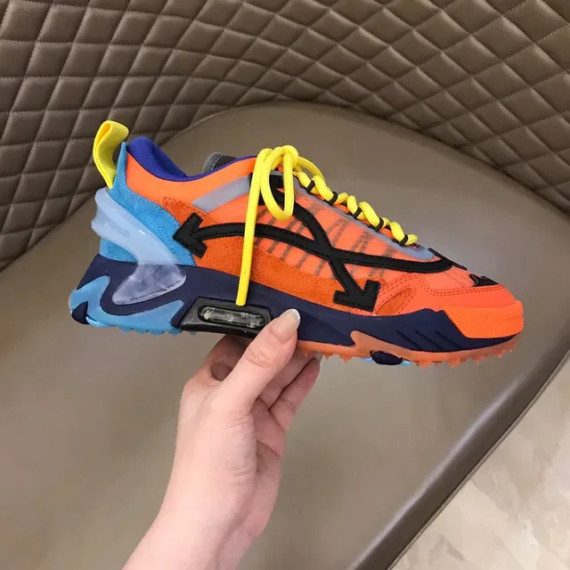 Off-White Zapatillas Chunky Runner Industrial Naranja Azul Suela Multicapas 5