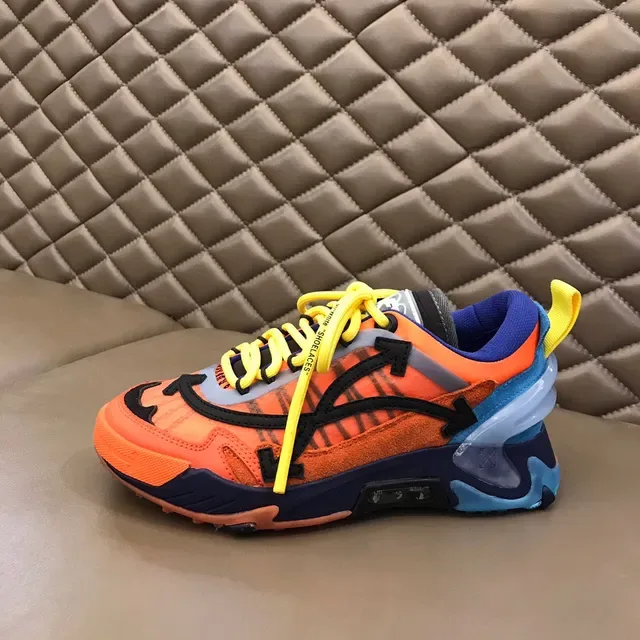Off-White Zapatillas Chunky Runner Industrial Naranja Azul Suela Multicapas 6