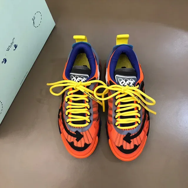 Off-White Zapatillas Chunky Runner Industrial Naranja Azul Suela Multicapas 9