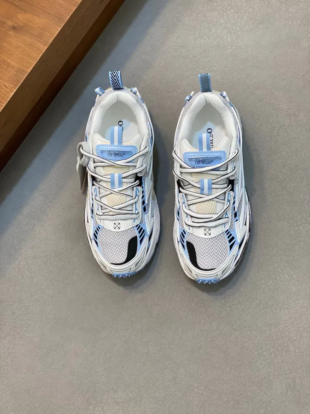Off-White Runner blancas azul claro negro zapatillas chunky 2