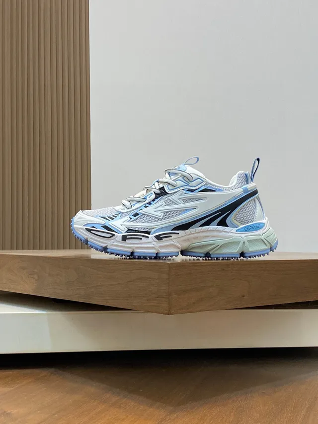 Off-White Runner blancas azul claro negro zapatillas chunky 3