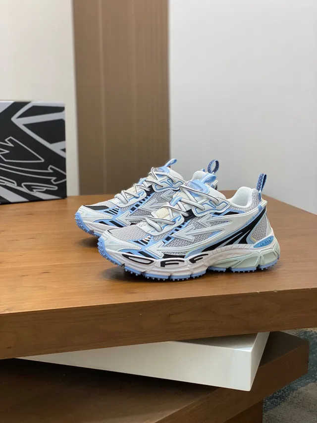 Off-White Runner blancas azul claro negro zapatillas chunky 4