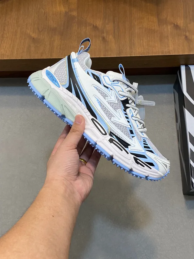 Off-White Runner blancas azul claro negro zapatillas chunky 5