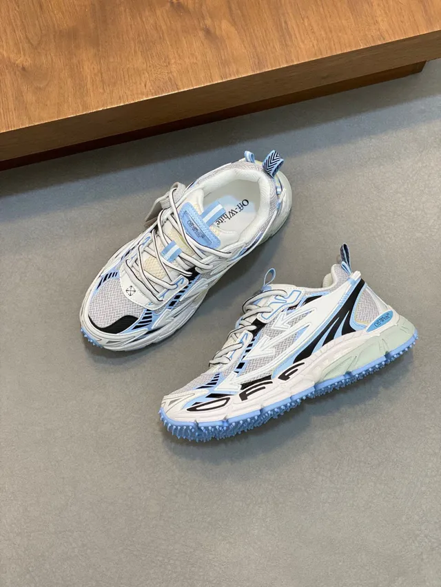 Off-White Runner blancas azul claro negro zapatillas chunky 6