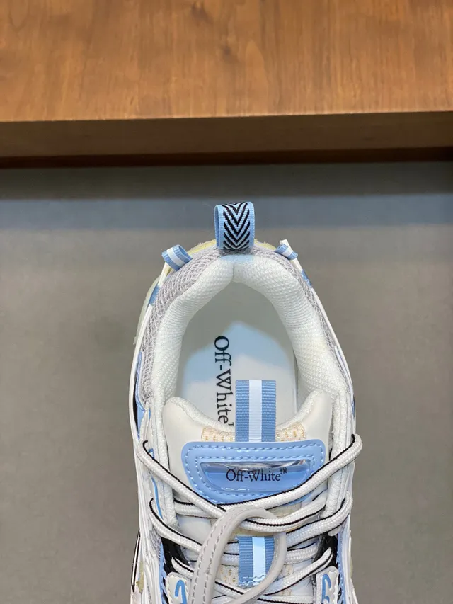 Off-White Runner blancas azul claro negro zapatillas chunky 7